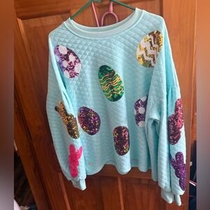 Simply Southern Aqua Quilted Sweatshirt